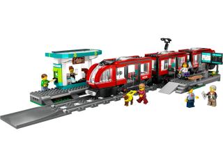 LEGO Straßenbahn mit Haltestelle
