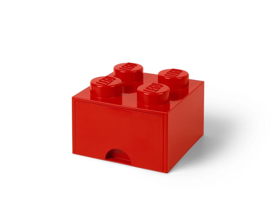 LEGO 5006129 Aufbewahrungsstein mit Schubfach und 4 Noppen in Rot